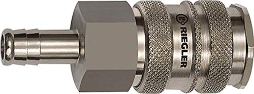 RIEGLER 141559-241.64-E Schnellverschlusskupplung NW 10, Stahl/Messing vern., Tülle LW 10, 1Stk von Riegler