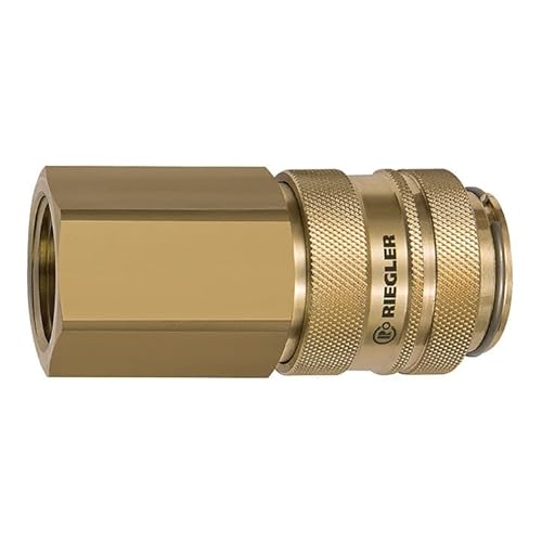 RIEGLER 141564-419.04 Schnellverschlusskupplung NW 19, Messing blank, G 3/4 IG, 1Stk RIEGLER 141564-419.04 Schnellverschlusskupplung NW 19, Messing blank, G 3/4 IG, 1Stk von Riegler