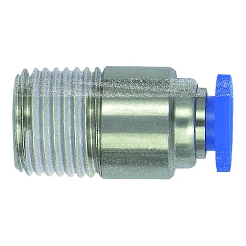 RIEGLER 148811-208.018-4M Gerade Steckverschraubung »Blaue Serie« mini, rund, R 1/8, 1Stk von Riegler