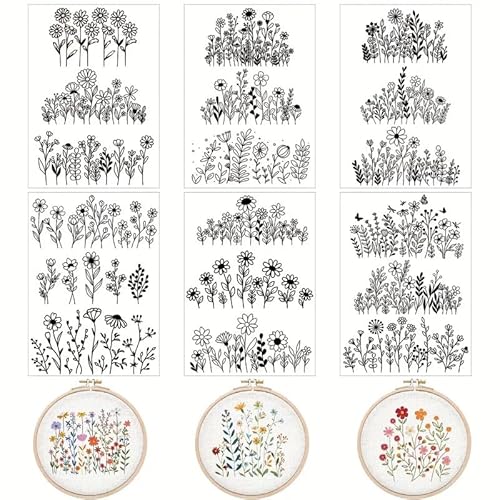18 Muster Stickvorlagen WasserlöSlich Blumen Stickvlies WasserlöSlich Vlies Zuschneidbar Stickvlies Zum Verzieren Von Jeans, Canvastaschen, Heimtextilien Und Kleidung 18 Muster Stickvorlagen WasserlöSlich Blumen Stickvlies WasserlöSlich Vlies Zuschneidbar Stickvlies Zum Verzieren Von Jeans, Canvastaschen, Heimtextilien Und Kleidung von Rieoany