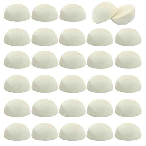 Rierdge 200 Stück halbe Holzperlen, 20 x 10 mm, unlackierte, glatte Halbkugelperlen für Bastelarbeiten, Malerei, Kinder-Kunstprojekte, Heim- und Partyzubehör von Rierdge