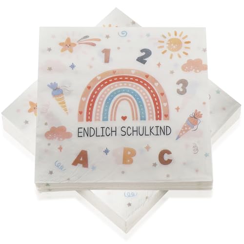 Rierousy 40 Stück Servietten Einschulung Regenbogen, Einschulung Mädchen, Servietten Schulanfang, Servietten Regenbogen Papierservietten Schulanfang Deko Rierousy 40 Stück Servietten Einschulung Regenbogen, Einschulung Mädchen, Servietten Schulanfang, Servietten Regenbogen Papierservietten Schulanfang Deko von Rierousy