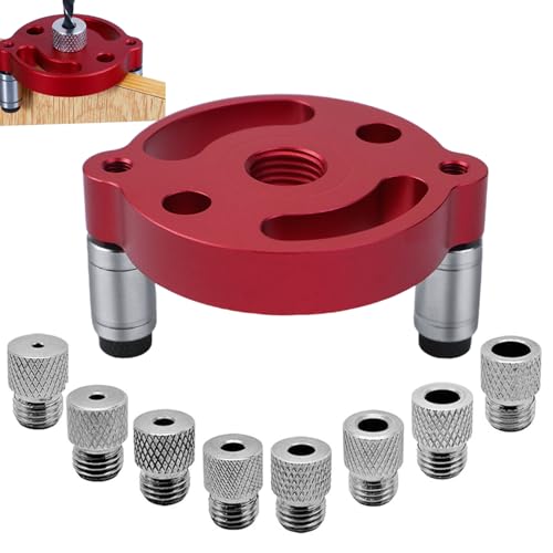 Rierousy Bohrschablone Möbelbau Bohrhilfe Senkrecht Bohren Holzbearbeitungs Bohrhilfe (Rot) von Rierousy