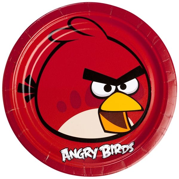 Angry Birds Partyteller im 8er Pack, 23cm, mit dem Hauptcharakter von Riethmüller