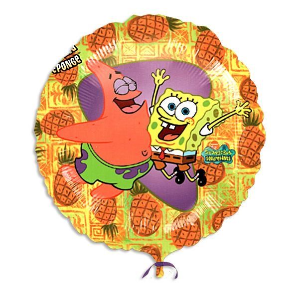 Folienballon rund mit Spongebob+Patrick, sehr witziges Design, 35 cm von Riethmüller