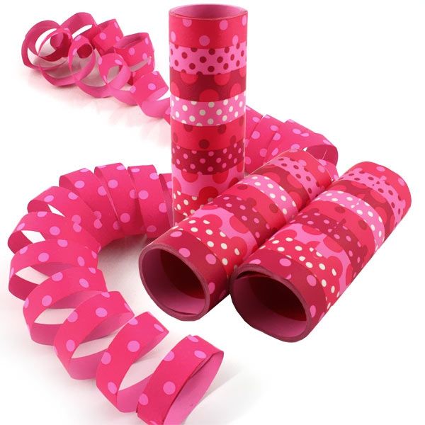 Luftschlangen pink gepunktet, 3 Rollen Papierschlangen mit wunderschönem Muster Luftschlangen pink gepunktet, 3 Rollen Papierschlangen mit wunderschönem Muster von Riethmüller