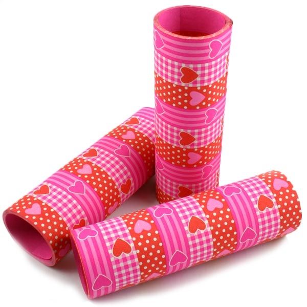 Luftschlangen pink mit Herzen für Valentinstag/Hochzeit, 3x9 Röllchen Luftschlangen pink mit Herzen für Valentinstag/Hochzeit, 3x9 Röllchen von Riethmüller