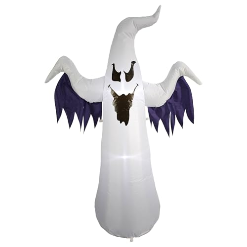 Riethmüller Inflatable gemeiner Geist 128x63x190 cm - Halloween Deko Outdoor & Indoor - Figur mit Gebläse, Lichteffekte - inkl. Heringe & Seile - Party Geister Dekoration für den Garten von Riethmüller