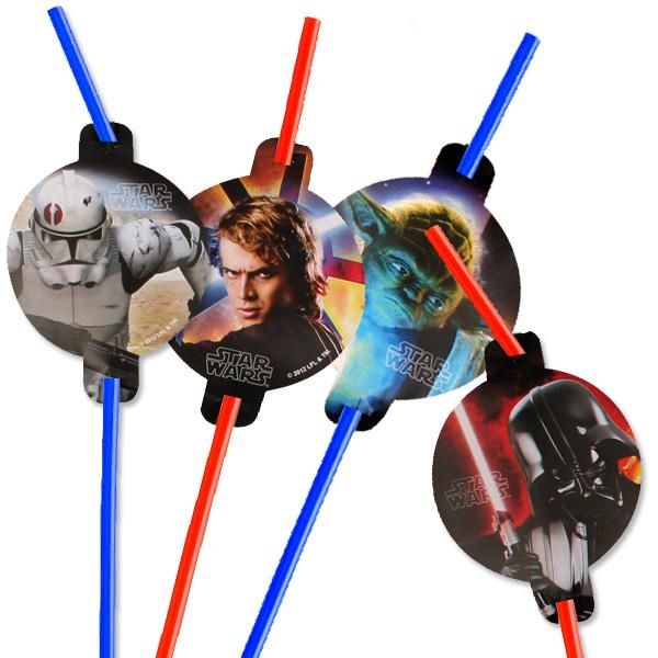 Star Wars Trinkhalme im 8er Pack, Trinkröhrchen aus Plastik mit Motiv Star Wars Trinkhalme im 8er Pack, Trinkröhrchen aus Plastik mit Motiv von Riethmüller