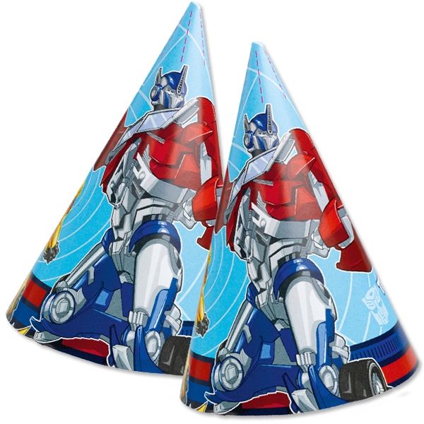 Transformers Partyhüte im 8er Pack, coole Papphütchen zur Mottoparty von Riethmüller
