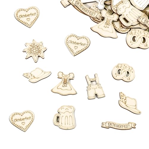 100 Stück Holz Konfetti Streudeko Oktoberfest Deko,Bayrische Deko Holz Konfetti Oktoberfest Tischdeko mit Edelweiss Bier Dirndl Brezel Lederhose für Oktoberfest Dekoration Party Tischdeko 100 Stück Holz Konfetti Streudeko Oktoberfest Deko,Bayrische Deko Holz Konfetti Oktoberfest Tischdeko mit Edelweiss Bier Dirndl Brezel Lederhose für Oktoberfest Dekoration Party Tischdeko von Riewy