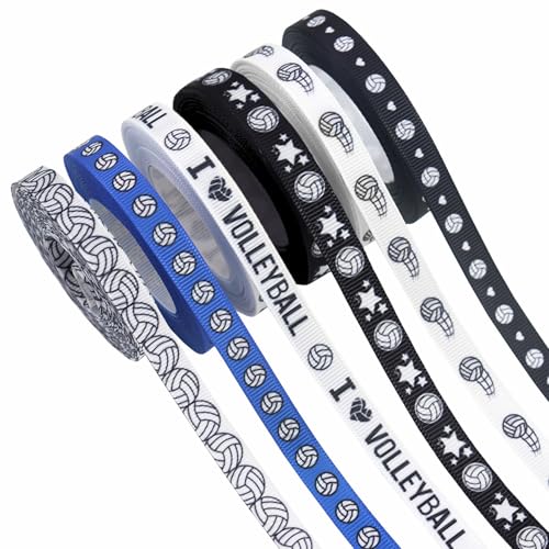 6 Rollen Volleyball-Bänder, schwarz-weiß, Sport-Ripsband für Geschenkverpackungen, Party-Dekoration, Zubehör, Bastelarbeiten, Schleife, Haar-Accessoire, Kleidung, Nadel-Anhänger, 0,95 cm x 4 m pro 6 Rollen Volleyball-Bänder, schwarz-weiß, Sport-Ripsband für Geschenkverpackungen, Party-Dekoration, Zubehör, Bastelarbeiten, Schleife, Haar-Accessoire, Kleidung, Nadel-Anhänger, 0,95 cm x 4 m pro von Riffance