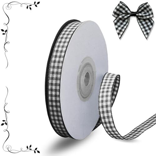 Schwarzes Gingham-Band, Büffelkariertes Band, Frühling Sommer, dünnes kariertes Band, Polyester-Stoff für Geschenkverpackungen, Haar-Accessoires, Basteln, Picknick, Hochzeit, Zuhause, Party Schwarzes Gingham-Band, Büffelkariertes Band, Frühling Sommer, dünnes kariertes Band, Polyester-Stoff für Geschenkverpackungen, Haar-Accessoires, Basteln, Picknick, Hochzeit, Zuhause, Party von Riffance