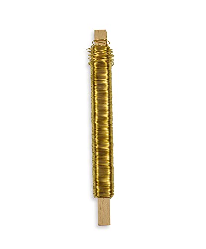 Riffelmacher 14470 - Basteldraht auf Holzwickel, Stärke 0,5 mm, Länge 40 Meter, Gold, im Beutel, Deko-Draht, Gesteck, Kranz, Floristik, Basteln Riffelmacher 14470 - Basteldraht auf Holzwickel, Stärke 0,5 mm, Länge 40 Meter, Gold, im Beutel, Deko-Draht, Gesteck, Kranz, Floristik, Basteln von Riffelmacher & Weinberger