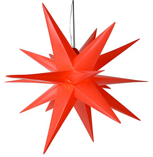 Riffelmacher Kunststoffstern Weihnachtsstern Außendeko 60 cm 76651 - Rot - Beleuchtung für Innen und Außen - Wunderschöne Dekoration mit 40 LEDs Weihnachtsdekoration Riffelmacher Kunststoffstern Weihnachtsstern Außendeko 60 cm 76651 - Rot - Beleuchtung für Innen und Außen - Wunderschöne Dekoration mit 40 LEDs Weihnachtsdekoration von Riffelmacher & Weinberger
