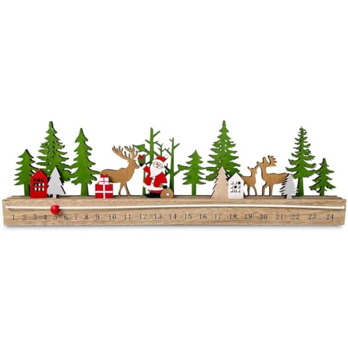 Adventskalender Landschaft mit Kugel-Schieber Natur Grün Rot & Weiß aus Holz Adventskalender Landschaft mit Kugel-Schieber Natur Grün Rot & Weiß aus Holz von Riffelmacher