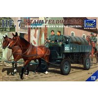 German Hf.7 Horse drawn Steel field wage w/2Horses &2 Figures von Riich Models