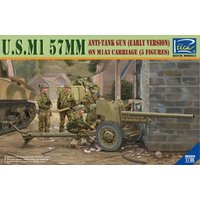 U.S.M1 57mm anti-tank Gun early version on M1A3 Carriage w/Crews (5 figures) von Riich Models