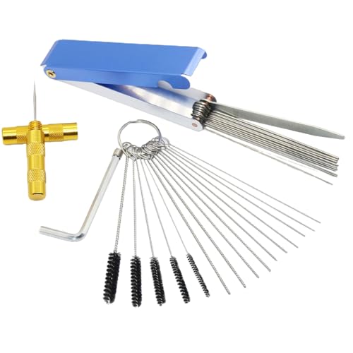 Riiichflowshop 1 Set komplette Vergaserwartung, 5 Bürsten, Schraubenschlüssel, 10 Drähte, Schärfwerkzeug, Aluminium-Kits für Fahrzeuge Riiichflowshop 1 Set komplette Vergaserwartung, 5 Bürsten, Schraubenschlüssel, 10 Drähte, Schärfwerkzeug, Aluminium-Kits für Fahrzeuge von Riiichflowshop