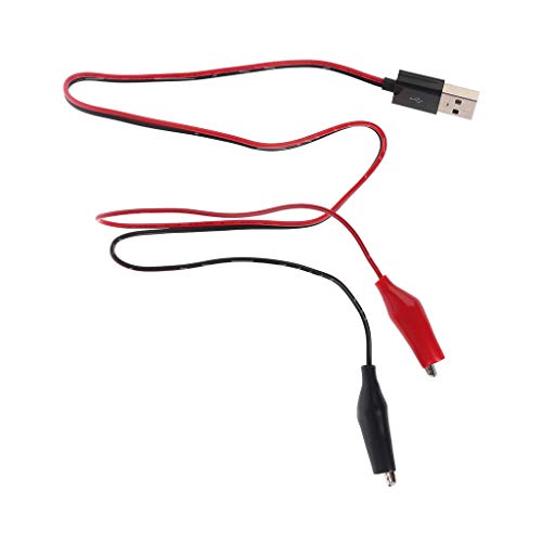 Riiichflowshop Testclips Klemme zum USB-Stecker Netzteil Adapter Kabel 55cm Kabel Rot und Schwarz Kabel Linie von Riiichflowshop