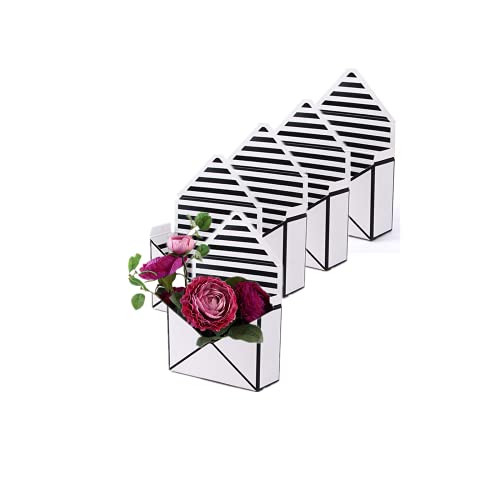 5 Stück Blumenbox Floristenstrauß-Verpackung Geschenkbox, wasserdichte Umschläge Papierboxen, Handstrauß-Box, handfaltbarer Blumenstrauß für Hochzeit, Geburtstag, Dekoration, Ornament (weiß) von Rikyo