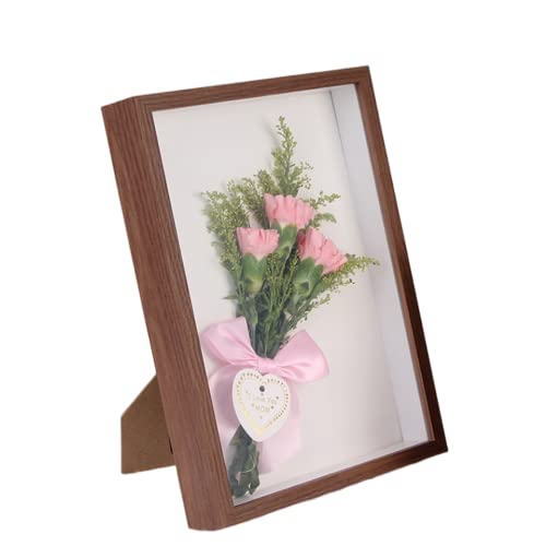 Schattenbox-Vitrine, 3 cm tiefer Holz-Bilderrahmen für getrocknete Blumen, Display-Bilder 10.2x15.2 cm mit Matte oder 12.7x17.8 cm ohne Matte für Erinnerungsstücke, Fotos, Medaillen (braun, 12.7x17) Schattenbox-Vitrine, 3 cm tiefer Holz-Bilderrahmen für getrocknete Blumen, Display-Bilder 10.2x15.2 cm mit Matte oder 12.7x17.8 cm ohne Matte für Erinnerungsstücke, Fotos, Medaillen (braun, 12.7x17) von Rikyo