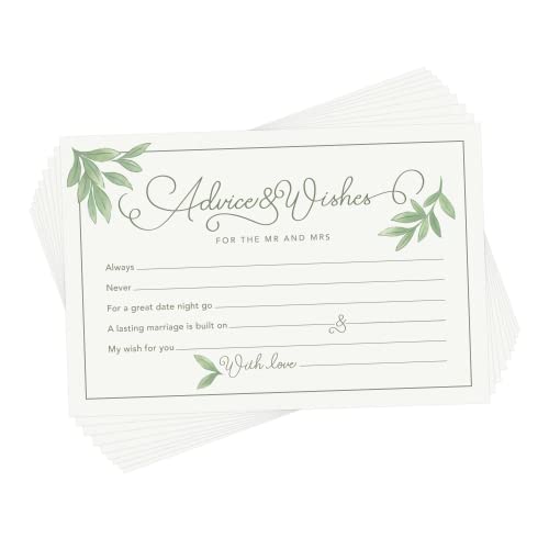 Rileys & Co Ratschläge und Wünsche Karten für Brautpaare, 10,2 x 15,2 cm, Hochzeitsempfang, Dekorationen, Mr and Mrs, Braut und Bräutigam, 50 Stück, Brautpaare Hochzeitsspiele Rileys & Co Ratschläge und Wünsche Karten für Brautpaare, 10,2 x 15,2 cm, Hochzeitsempfang, Dekorationen, Mr and Mrs, Braut und Bräutigam, 50 Stück, Brautpaare Hochzeitsspiele von Rileys & Co