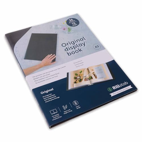 Rillstab A3 Präsentationsmappe für Schule & Projekt - Sichtbuch & Präsentationsbuch - 36 Transparente Hüllen - Dokumente Organisieren ohne Lochen- Schwarz, RI99354 Rillstab A3 Präsentationsmappe für Schule & Projekt - Sichtbuch & Präsentationsbuch - 36 Transparente Hüllen - Dokumente Organisieren ohne Lochen- Schwarz, RI99354 von Rillstab
