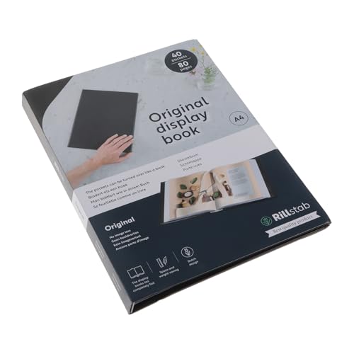 rillstab original A4 Präsentationsmappe für Schule & Projekt - Sichtbuch & Präsentationsbuch - 40 Transparente Hüllen - 25 mm Rückenbreite - Dokumente Organisieren ohne Lochen- Schwarz, 99444 rillstab original A4 Präsentationsmappe für Schule & Projekt - Sichtbuch & Präsentationsbuch - 40 Transparente Hüllen - 25 mm Rückenbreite - Dokumente Organisieren ohne Lochen- Schwarz, 99444 von Rillstab