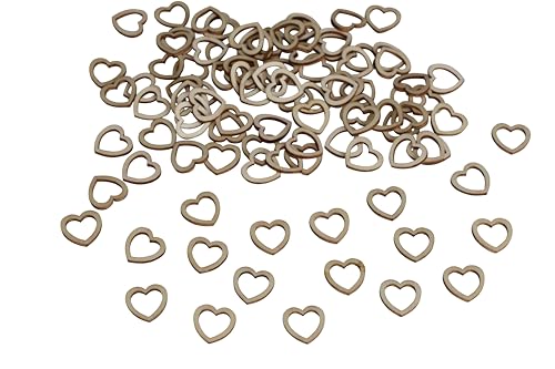 100 Stk Holz Herzen natur Naturdeko Hochzeit Tischschmuck Streuteile Holzherzen Holz Herz Dekoherzen Streuherzen Tischdekoration Streudeko Basteln Liebe Valentinstag Muttertag Tischdeko Holzherz von RiloStore