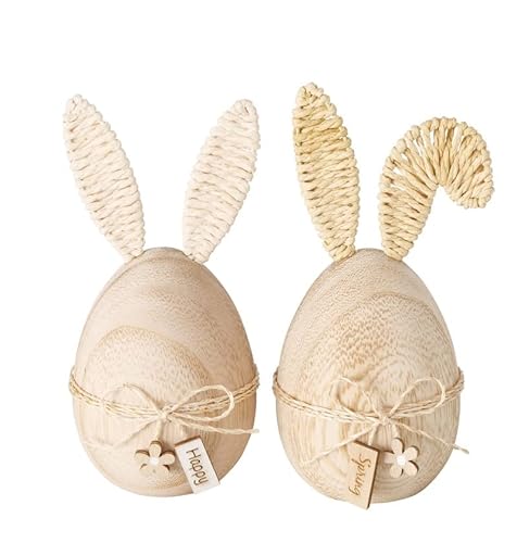 2 Stk Hasen Holz 12cm Naturdeko Jute Stroh Rattan n090 Osterhasen braun Deko Ostern Holzhasen Dekoration Boho Ibiza Osterdeko Osterschmuck von RiloStore