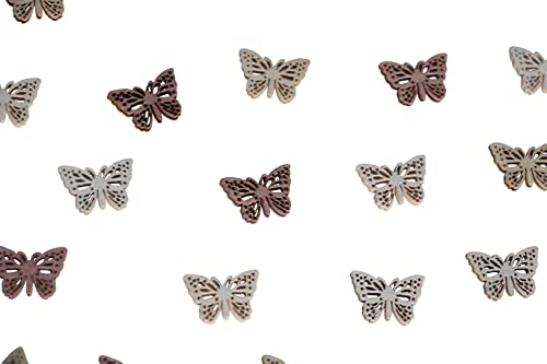 72 Stk Schmetterlinge Holz weiss braun hellbraun beige 2cm Streuteile Tischdeko Verzierungen Tiere Partydeko Hochzeitsdeko von RiloStore