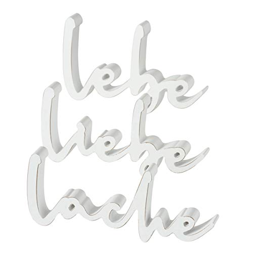 LEBE - Liebe - Lache Holz Schriftzug 3er Set Weiss Buchstaben je 22x13cm Hochzeitsdeko 3 TLG Aufsteller Tischdeko Hochzeit Deko Dekoration Tischschmuck Landhaus Shabby Chic Nostalgie LEBE - Liebe - Lache Holz Schriftzug 3er Set Weiss Buchstaben je 22x13cm Hochzeitsdeko 3 TLG Aufsteller Tischdeko Hochzeit Deko Dekoration Tischschmuck Landhaus Shabby Chic Nostalgie von RiloStore