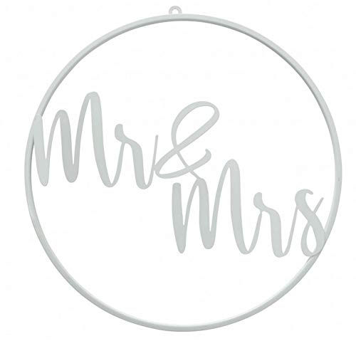 RiloStore XL Hänger MR & MRS 50cm WEISS METALL Holzhänger Raumdeko Hochzeitsdeko Vintage Nostalgie Aufsteller Schriftzug Wandeko Anhänger Türschmuck Stuhlschmuck RiloStore XL Hänger MR & MRS 50cm WEISS METALL Holzhänger Raumdeko Hochzeitsdeko Vintage Nostalgie Aufsteller Schriftzug Wandeko Anhänger Türschmuck Stuhlschmuck von RiloStore