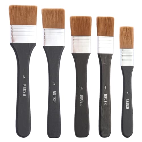 Riloventa 5 Stück Pinselset Acrylfarben, Lasurpinsel, Malerpinsel, Pinsel Acrylfarbe, Flachpinsel, Acrylpinsel Breit, Ölfarben Flach Nylonpinsel für Malerei Ölmalerei Aquarell Riloventa 5 Stück Pinselset Acrylfarben, Lasurpinsel, Malerpinsel, Pinsel Acrylfarbe, Flachpinsel, Acrylpinsel Breit, Ölfarben Flach Nylonpinsel für Malerei Ölmalerei Aquarell von Riloventa