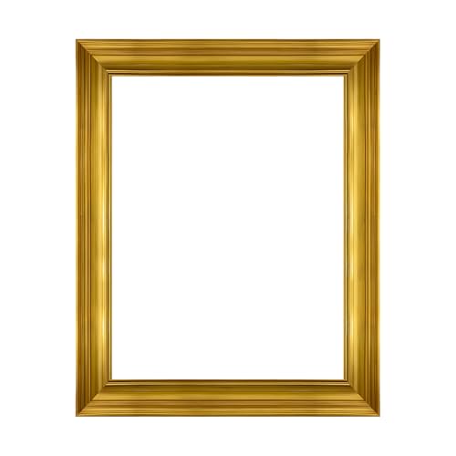Rimbol 20,3 x 25,4 cm Gold Retro Country Einfacher Bilderrahmen mit Passepartout Holz Bauernhaus Dekoration Bilderrahmen handverklebt Folie Wandkunst Geeignet für Schlafzimmer Wohnzimmer von Rimbol