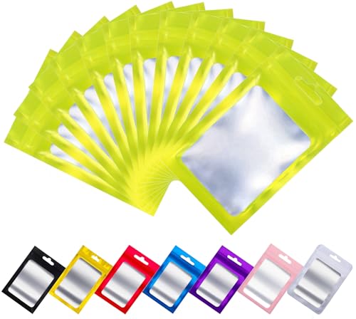 Rimiko 100 Stück Druckverschlussbeutel Plastiktüte Ziplock, Folienbeutel Tasche Mylar, Flachbeutel wiederverschließbare zur Aufbewahrung von Lebensmittel und für Verpacken Proben (Grün 9x16cm) von Rimiko