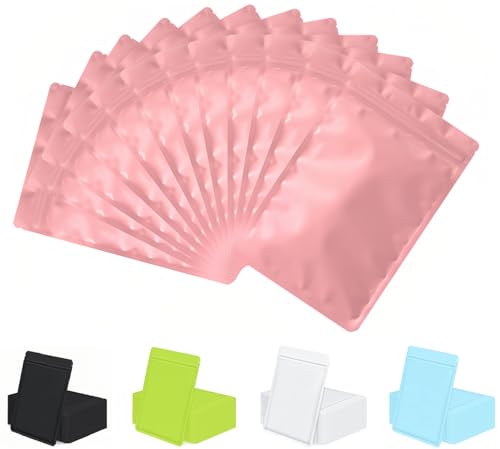 Rimiko 100 Stück Druckverschlussbeutel Zip Folienbeutel Undurchsichtig, Wiederverschließbare Tasche Mylar Ziplock zur Aufbewahrung von Lebensmittel und für Verpacken Proben (Rosa, 7x10cm) von Rimiko