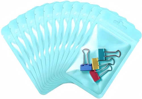 Rimiko 50 Stück Verdickte Druckverschlussbeutel Plastikbeutel, Wiederverschließbare Tasche Zip Folien Mylar zur Aufbewahrung von Lebensmittel und für Verpacken Proben, (Himmelblau,7,5x10 cm) von Rimiko