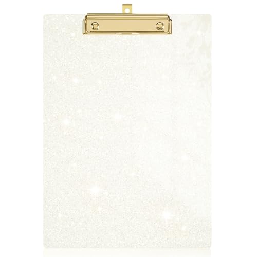 Rimilak Acryl-Glitzer-Klemmbretter, glitzerndes Brett mit flachem Goldclip, entworfen für Klassenzimmer, Schule und Büro, A4, Briefgröße 22,9 x 31,8 cm, transparent Rimilak Acryl-Glitzer-Klemmbretter, glitzerndes Brett mit flachem Goldclip, entworfen für Klassenzimmer, Schule und Büro, A4, Briefgröße 22,9 x 31,8 cm, transparent von Rimilak