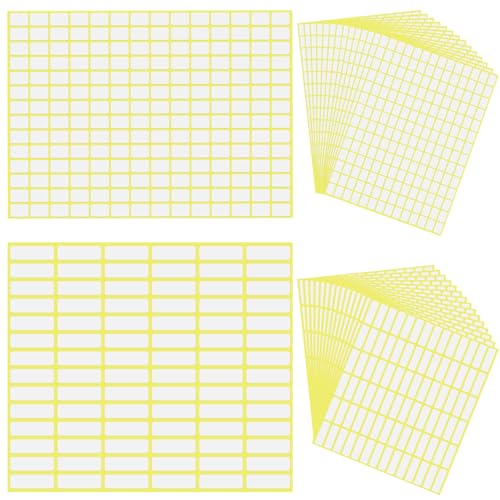 Rimoev 2940 Stück 9X13 MM Mattweiße Klebeetiketten Aufkleber, 1260 Stück 10X31 MM Kleine Leere Etiketten Adressetiketten für Flaschen, Aktenordner, Glasboxen, Schule, Büro, Küche von Rimoev