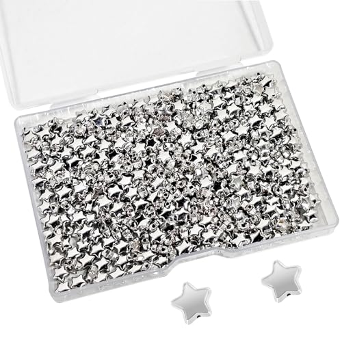Rimoev 400 Stück Stern Perlen, 6 mm Silber Pentagramm Loch Spacer Perlen für DIY-Schmuckherstellung, Halsketten, Armbänder, Ohrringe, Schlüsselanhänger Rimoev 400 Stück Stern Perlen, 6 mm Silber Pentagramm Loch Spacer Perlen für DIY-Schmuckherstellung, Halsketten, Armbänder, Ohrringe, Schlüsselanhänger von Rimoev