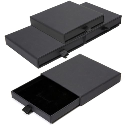 Rimoev Schmuck-Geschenkbox, 8,9 x 8,9 x 1,8 cm, Papp-Schmuckschatulle, ausgefallene Schmuckschatullen für Halsketten, Armbänder, Ohrringe, Schubladen, leere Schmuckboxen für Halsketten, Ringe, Rimoev Schmuck-Geschenkbox, 8,9 x 8,9 x 1,8 cm, Papp-Schmuckschatulle, ausgefallene Schmuckschatullen für Halsketten, Armbänder, Ohrringe, Schubladen, leere Schmuckboxen für Halsketten, Ringe, von Rimoev