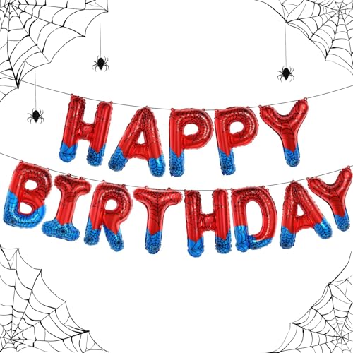 Spiderm Happy Birthday Banner Buchstaben Luftballon Girlande,16 Zoll Spider Superheld Geburtstagsdeko Kinder,Rot Und Blau Superhero Party ZubehöR FüR Jungen Spiderm Happy Birthday Banner Buchstaben Luftballon Girlande,16 Zoll Spider Superheld Geburtstagsdeko Kinder,Rot Und Blau Superhero Party ZubehöR FüR Jungen von Rimtpuz