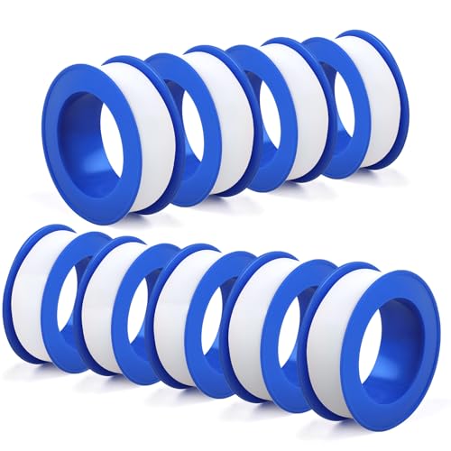 Rindion Klempner-Klebeband, wasserdichtes Teflon-Klebeband für 1,27 cm (B) x 100 cm (L), Sanitärband für Dusche, Lecks, Wasserdichtungsband, 9 Rollen von Rindion