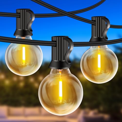 LED Lichterkette Außen, 10M Lichterkette außen Strom mit G40 20+2 Glühbirnen Plastik, IP44 Wasserdicht Lichterketten Außenbereich für Garten, Hochzeit, Party Warmweiß von Rintea