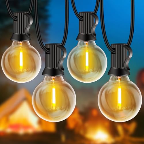 LED Lichterkette Außen, 20M Lichterkette außen Strom mit G40 30+2 Glühbirnen Plastik, IP44 Wasserdicht Lichterketten Außenbereich für Garten, Hochzeit, Party Warmweiß von Rintea