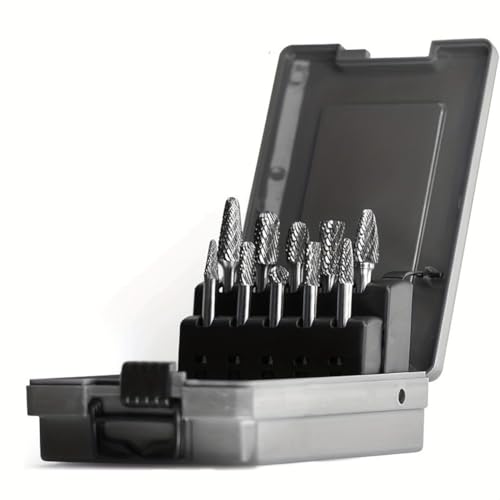 Rinteea 1/4 Hartmetall-Fräser-Set, 1/4 Schaft, Matrizenschleifer, Bohrer für Metall, Rotationswerkzeug, Feile, Schweißen, Entgraten Rinteea 1/4 Hartmetall-Fräser-Set, 1/4 Schaft, Matrizenschleifer, Bohrer für Metall, Rotationswerkzeug, Feile, Schweißen, Entgraten von Rinteea