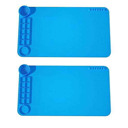 Rinteea 2er-Pack Silikon-Graffiti-Malpads, Transparentes Nachzeichnen-Farb- und Bastelkissen, Kunstpad, Farbpalette, 50 X 27,5 cm (Blau) von Rinteea