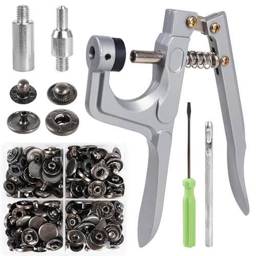 Rinwywey Kupfer-Druckknopf-Verschluss-Set, 40 Stück (15 mm) mit Zange, DIY-Nieten, Türschnapper, Schnappverschluss zum Nähen, Kleidung, Leder, Handwerk, Jacke, Handtasche von ISRKU